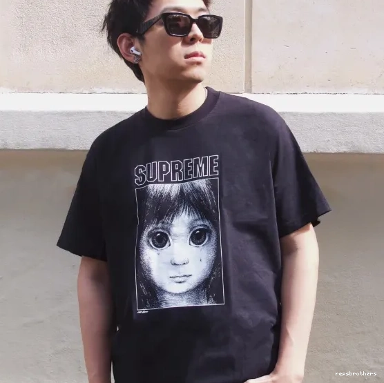 Black 24SS XL Big Teardrop L Manga Tears M White Tee Margaret and Keane S 0825